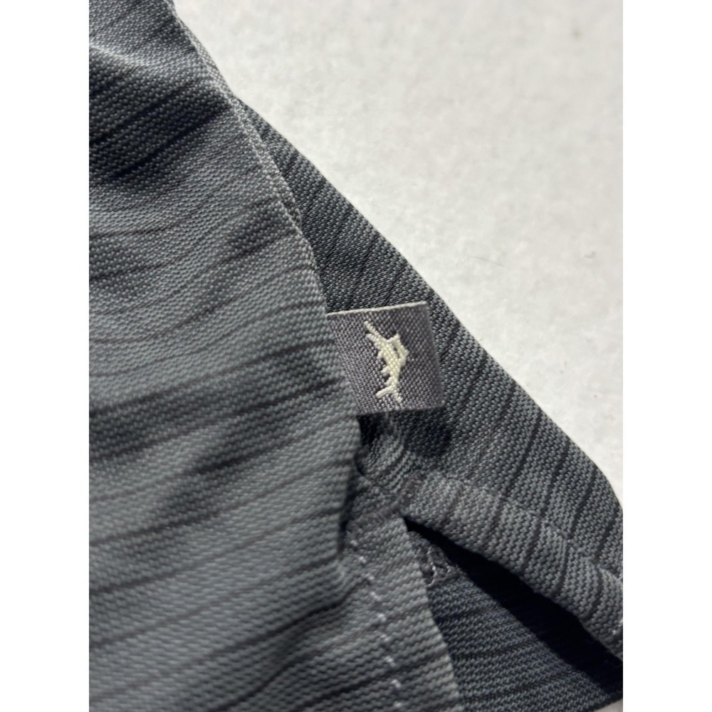 Tommy Bahama Polo Shirt Mens 2XL Gray Island Zone Striped Moisture Wicking - Picture 5 of 12